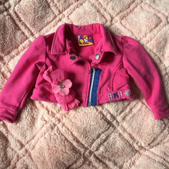 💫💞🌟HP🌟💞💫 
Akademiks Baby Biker Motorcycle Jacket and Headband Girl 2pc Set - Picture 3 of 8